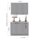 Ver imagem 2 de Armário de Cozinha Modulada Compacta Fidelitá Nara 100% MDF 2 Peças 120cm 6 Portas 2 Gavetas sem