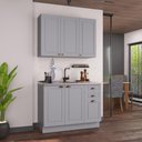 Ver imagem 3 de Armário de Cozinha Modulada Compacta Fidelitá Nara 100% MDF 2 Peças 120cm 6 Portas 2 Gavetas sem
