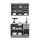 Ver imagem 4 de Armário de Cozinha Modulada Compacta Fidelitá Nara 100% MDF 2 Peças 120cm 6 Portas 2 Gavetas sem