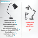 Ver imagem 7 de Luminária Mesa Twist Vetta Dimerizável Articulada, 9W Quente