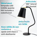 Ver imagem 6 de Luminária Mesa Twist Vetta Dimerizável Articulada, 9W Quente