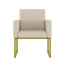 Ver imagem 2 de Poltrona Decorativa Base de Ferro Dourado Sala Recepção:bege