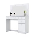 Ver imagem 7 de Penteadeira 01 Porta 04 Gavetas Espelho e Led Charme Henn Branco