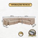 Ver imagem 2 de Sofá Magno 3.97x3.97m de Canto, Retrátil e Reclinável - Bege