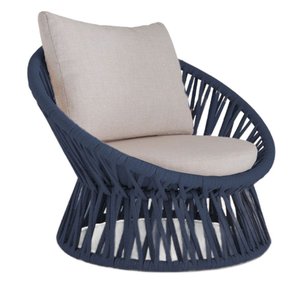 Poltrona Área Externa Monza Alumínio Pintura Corda Náutica