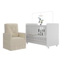 Ver imagem 2 de Quarto de Bebê com Poltrona Amamentação e Berço Americano 3x1 com Colchão Pimpolho Multimóveis 