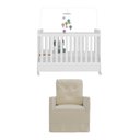 Ver imagem 6 de Quarto de Bebê com Poltrona Amamentação e Berço Americano 3x1 com Colchão Pimpolho Multimóveis 