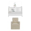 Ver imagem 6 de Quarto de Bebê com Poltrona Amamentação e Berço Americano 3x1 com Colchão Pimpolho Multimóveis 