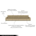 Ver imagem 3 de Sofá Retrátil 8 Lugares 524cm 4 Módulos Nero Couro Bege G52 - Gran Belo