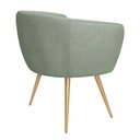 Ver mais imagens de Poltrona Decorativa Isis Pés Palito Ouro Fosco Bouclé Verde Claro - Nexta Casa