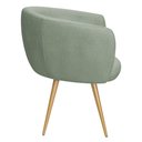 Ver imagem 7 de Poltrona Decorativa Isis Pés Palito Ouro Fosco Bouclé Verde Claro - Nexta Casa