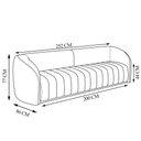 Ver imagem 4 de Sofá Living Decorativo 3 Lugares 252cm Meris M22 Sintético Caramelo - Mpozenato