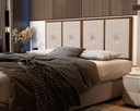 Ver imagem 1 de Painel Cabeceira Box Casal 1,40 Madeira Suede - Várias Cores - Comprar Moveis em Casa: Bege
