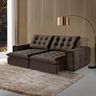 Sofá 180 Galliano Retrátil Reclinável Conforto Sofisticação:marrom - 1