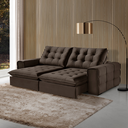 Ver imagem 1 de Sofá 180 Galliano Retrátil Reclinável Conforto Sofisticação:marrom