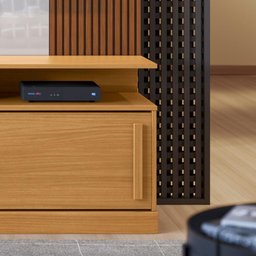 Estante Home TV 50 55 60 Polegadas Porta e Nicho Sala Pequena Chicago 1,36- Tauari Ripado/Off - 7