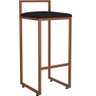 Banqueta Alta para Cozinha Hanna L02 Bronze Corano Preto - 1