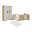 Ver imagem 1 de Quarto de Bebê Completo Berço Americano 3x1 Colchão Bombom Multimóveis Mp4630 Madeirado/off