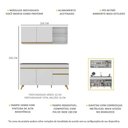 Ver imagem 4 de Armário de Cozinha Compacta 150cm Veneza Multimóveis V2142 Branco/Dourado