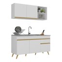 Ver imagem 1 de Armário de Cozinha Compacta 150cm Veneza Multimóveis V2142 Branco/Dourado
