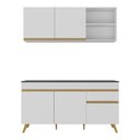 Ver imagem 7 de Armário de Cozinha Compacta 150cm Veneza Multimóveis V2142 Branco/Dourado