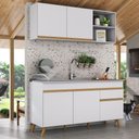 Ver imagem 3 de Armário de Cozinha Compacta 150cm Veneza Multimóveis V2142 Branco/Dourado