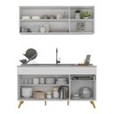 Ver imagem 6 de Armário de Cozinha Compacta 150cm Veneza Multimóveis V2142 Branco/Dourado