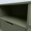 Ver imagem 7 de Mesa de Cabeceira Vegas 1 Gaveta com Nicho Base de Aço Design Moderno - Verde/ Pé Dourado