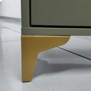 Ver mais imagens de Mesa de Cabeceira Vegas 1 Gaveta com Nicho Base de Aço Design Moderno - Verde/ Pé Dourado