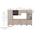 Ver imagem 2 de Cozinha Modulada Compacta 6 Peças com Espaço para Forno e Micro-ondas com Tampo Aspen Luciane Móveis
