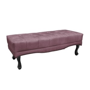 Calçadeira Recamier Casal King 195cm Alba Veludo Roxo