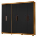 Ver imagem 1 de Guarda Roupa Casal San Diego Carvalho Americano Preto - Incorplac