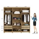 Ver imagem 3 de Guarda Roupa Casal San Diego Carvalho Americano Preto - Incorplac