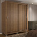 Ver imagem 3 de Guarda-roupa Solteiro Madesa Dallas 2 Portas de Correr 2 Gavetas com Pés - Rustic