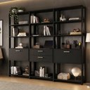 Ver imagem 5 de Estante de Escritório Modulada 2 Portas 2 Gavetas 219cm Texas Multimóveis Mp6060 Preto