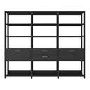 Ver imagem 1 de Estante de Escritório Modulada 2 Portas 2 Gavetas 219cm Texas Multimóveis Mp6060 Preto