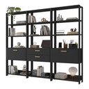 Ver imagem 4 de Estante de Escritório Modulada 2 Portas 2 Gavetas 219cm Texas Multimóveis Mp6060 Preto