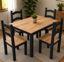 Ver imagem 1 de Mesa de Jantar 4 Cadeiras Madeira Maciça Provenza Amoudi Móveis