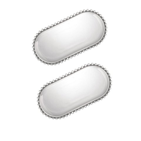Kit 2 Travessas Doce/ Rocambole Oval Cristal Wolff 30x15x3cm