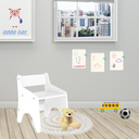 Ver imagem 5 de Cadeira Infantil com Encosto e 2 Regulagens de Altura Montessori Branco
