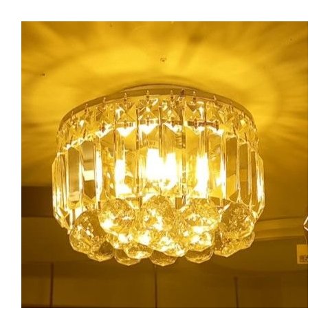 Plafon Cristal Transparente 4 Lamp. 25x15cm Adn+