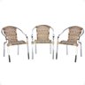 3 Cadeira Maresia Aluminio Polido Fibra Sintetica Tr. Simples - Capuccino - 1