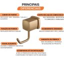 Ver imagem 5 de Cabide para Banheiro de Metal Block Dourado/Matte Meber Metais