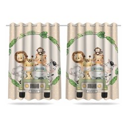 Kit Cortina + 3 Capas Almofadas Infantil Safari Baby 05 - 3
