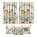 Ver imagem 1 de Kit Cortina + 3 Capas Almofadas Infantil Safari Baby 05