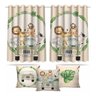 Kit Cortina + 3 Capas Almofadas Infantil Safari Baby 05 - 1
