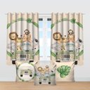 Ver imagem 4 de Kit Cortina + 3 Capas Almofadas Infantil Safari Baby 05