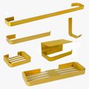 Ver imagem 1 de Kit Acessório para Banheiro Dourado 6 Peças Suporte Celular