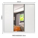 Ver imagem 3 de Guarda Roupa Juvenil 100% Mdf Madesa Kevin 3 Portas de Correr com Espelho - Branco