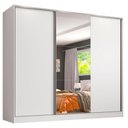 Ver imagem 2 de Guarda Roupa Juvenil 100% Mdf Madesa Kevin 3 Portas de Correr com Espelho - Branco